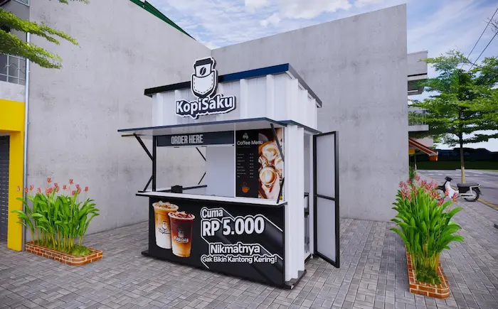 Design Booth Kopi Saku